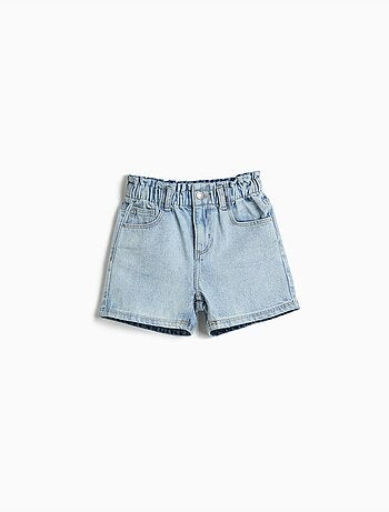 Paperbag Denim Shorts, MO Fashion