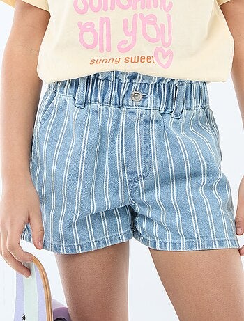 Paperbag jeansshort