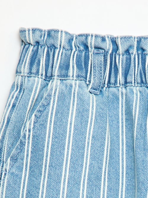 Paperbag jeansshort - Kiabi