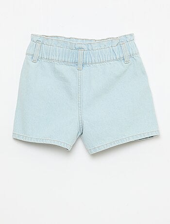 Paperbag jeansshort