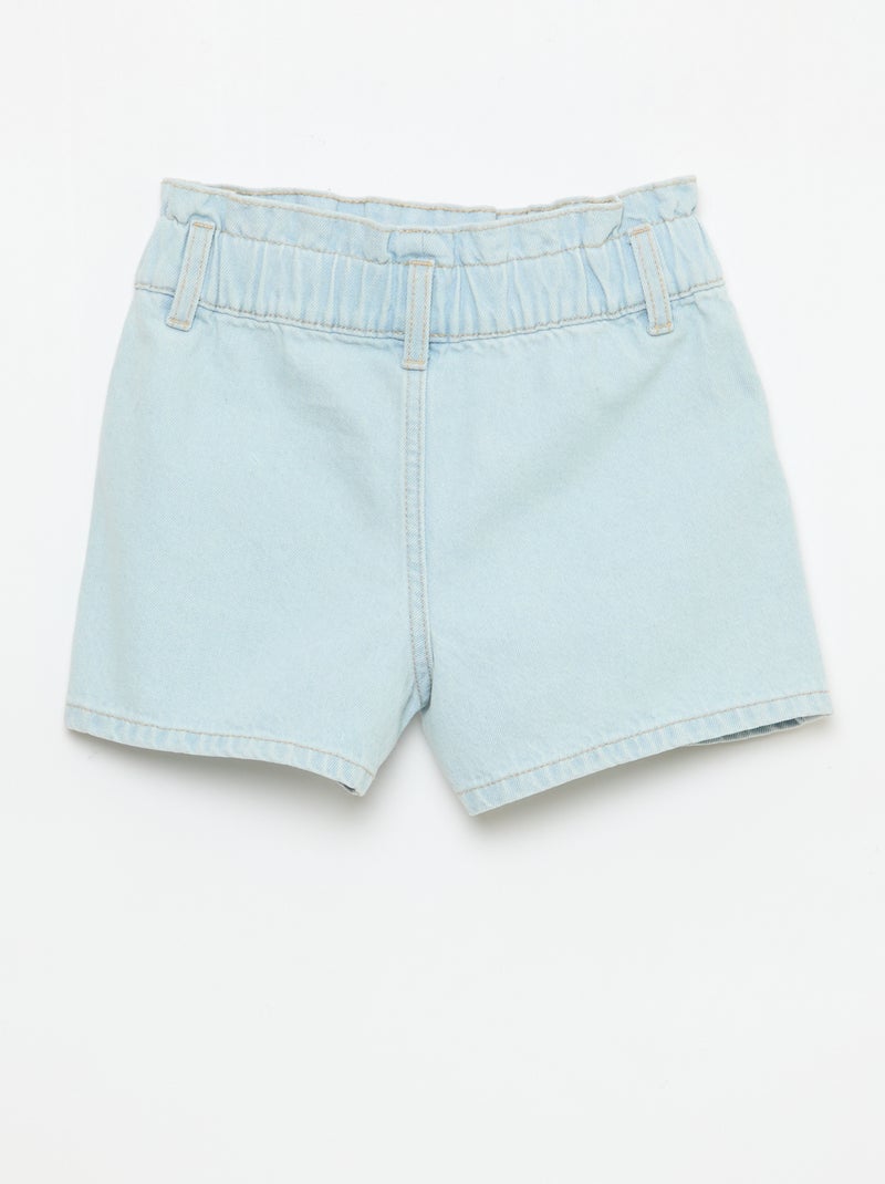 Paperbag jeansshort Blauw - Kiabi