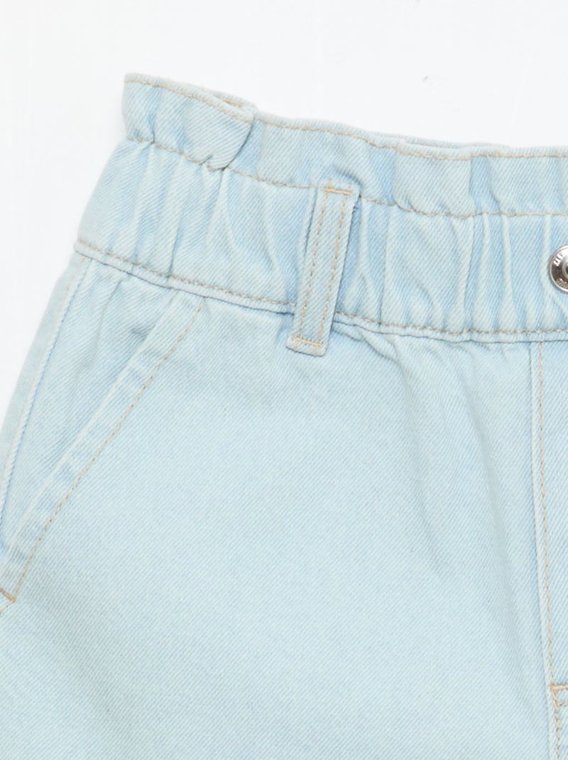Paperbag jeansshort Blauw - Kiabi