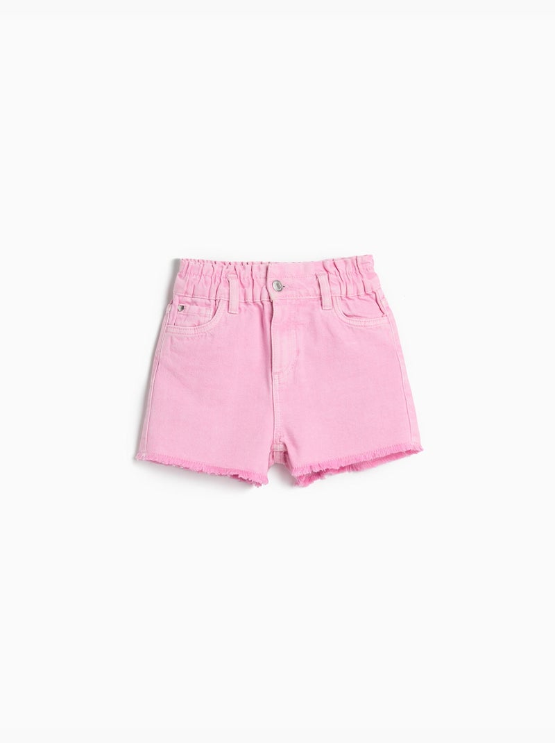 Paperbag-Jeansshorts, MO Fashion Roze - Kiabi