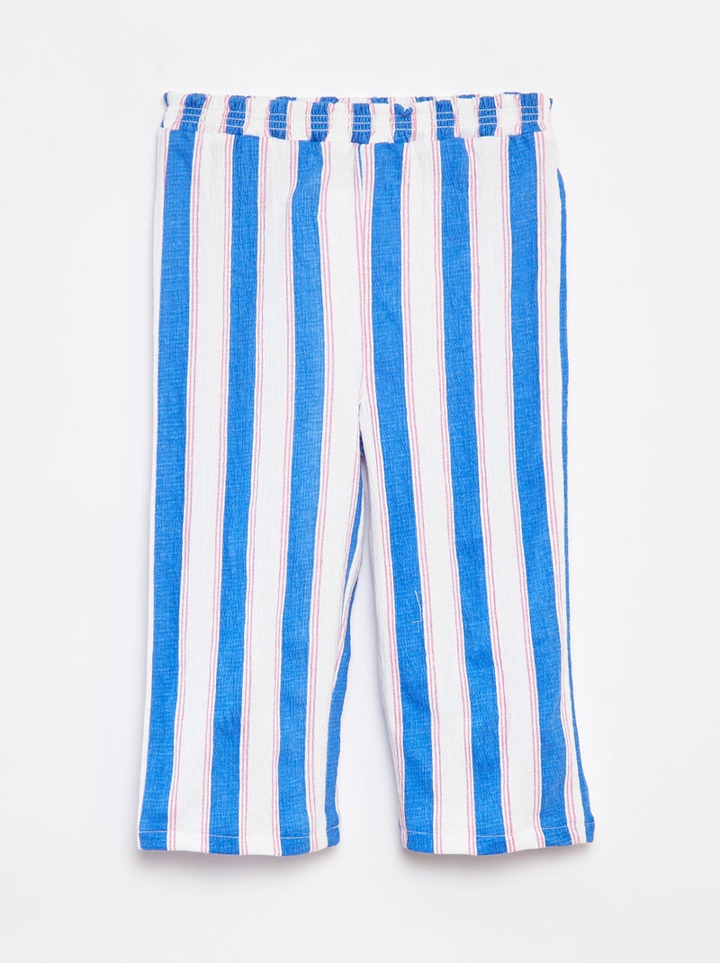Paperbagbroek met gestreept motiefje BLAUW - Kiabi