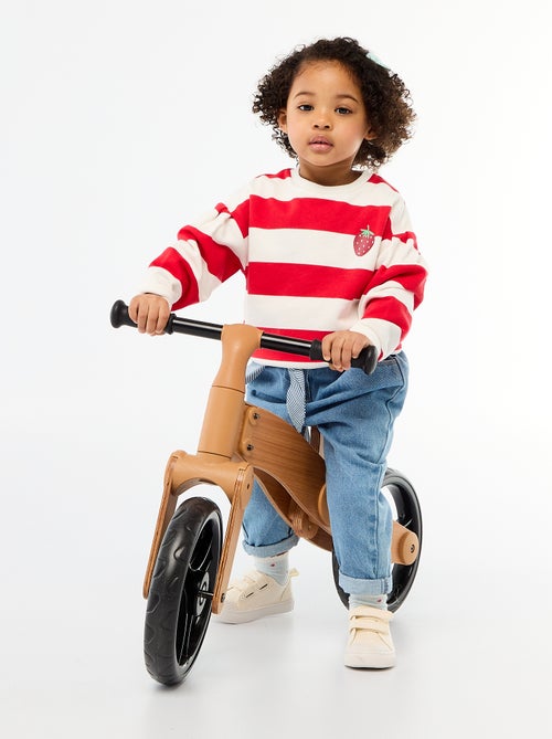 Paperbagjeans + riem met motiefje - Kiabi