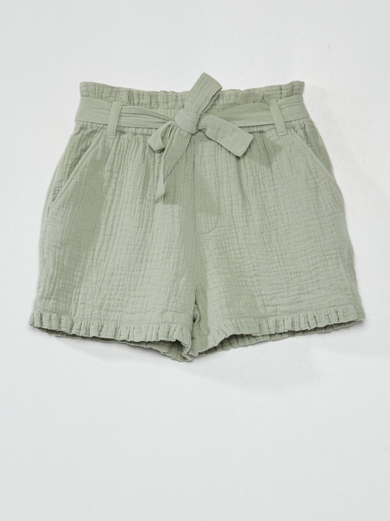 Paperbagshort GROEN - Kiabi