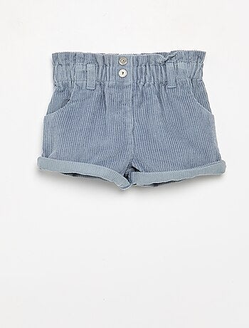 Paperbagshort van ribfluweel