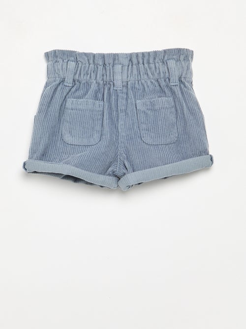 Paperbagshort van ribfluweel - Kiabi