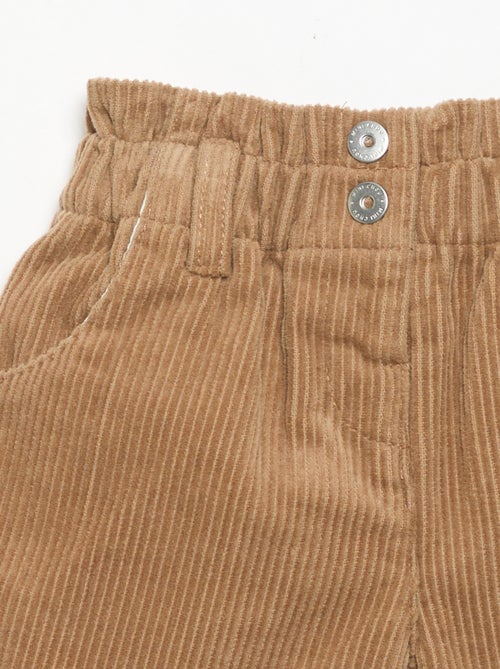 Paperbagshort van ribfluweel - Kiabi Paperbagshort van ribfluweel - Kiabi
