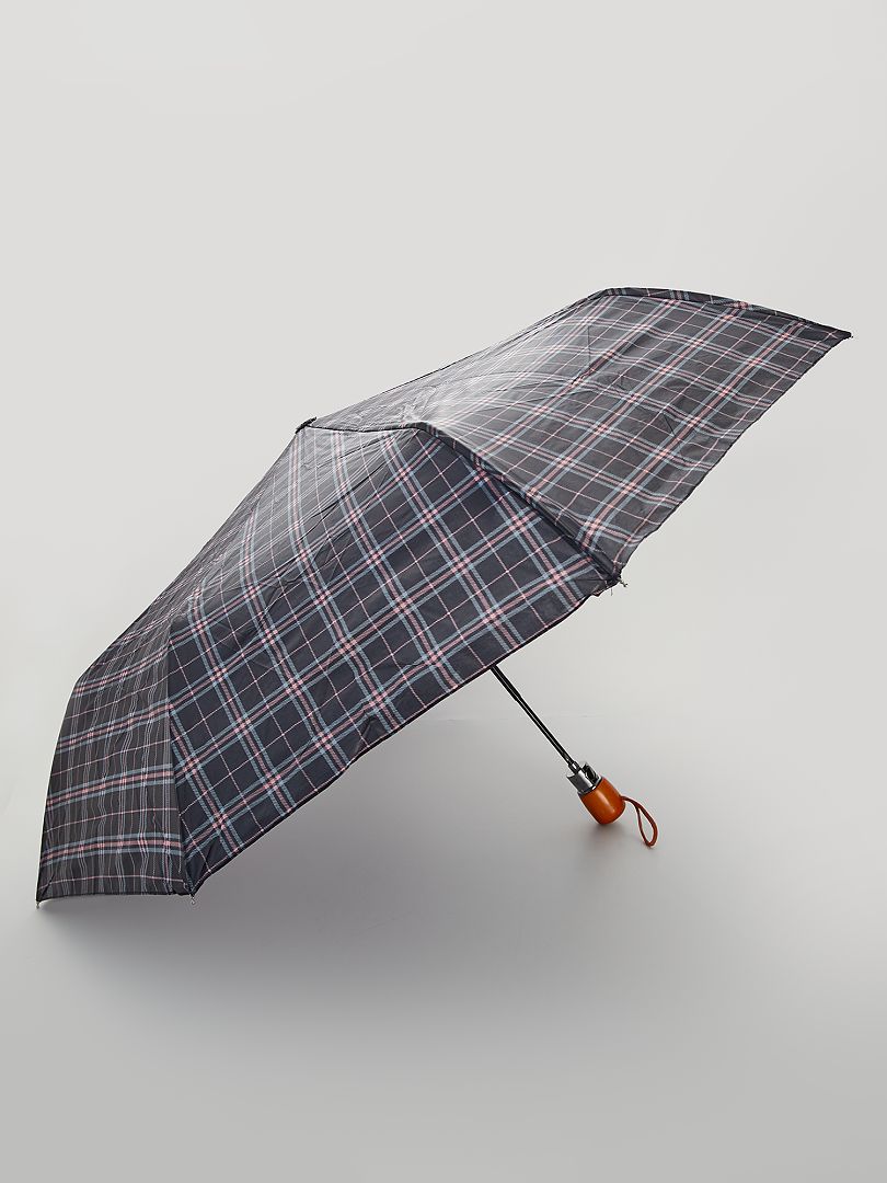 Parapluie imprimé 'carreaux' noir - Kiabi