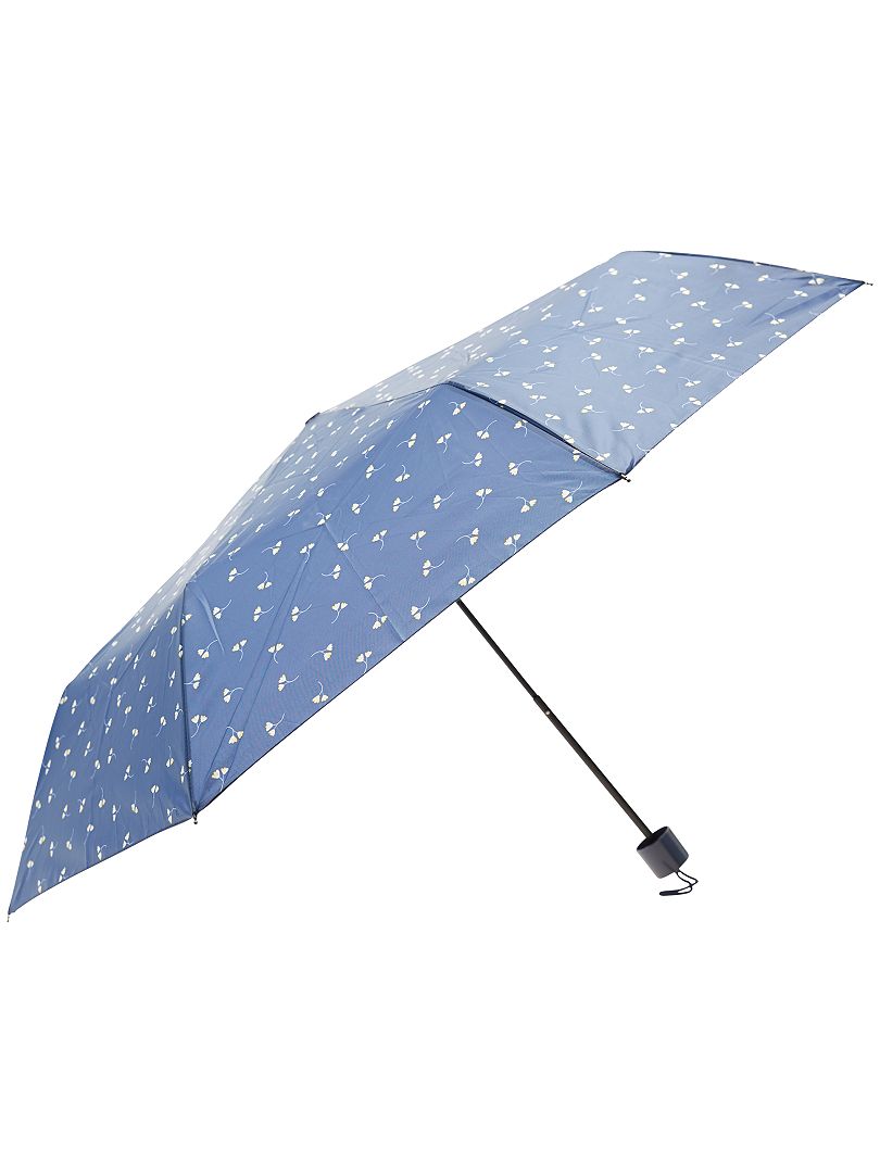 Parapluie pliant bleu marine imprimé 'fleurs' imprimé bleu - Kiabi