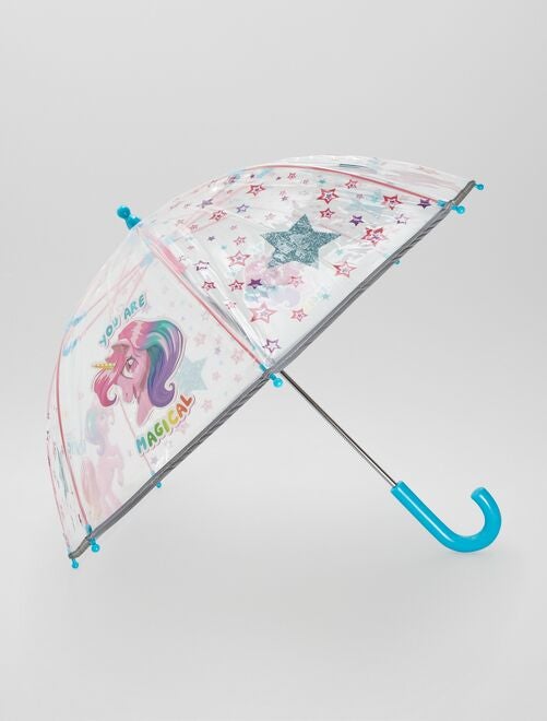 Parapluie transparent 'Licorne' - Kiabi