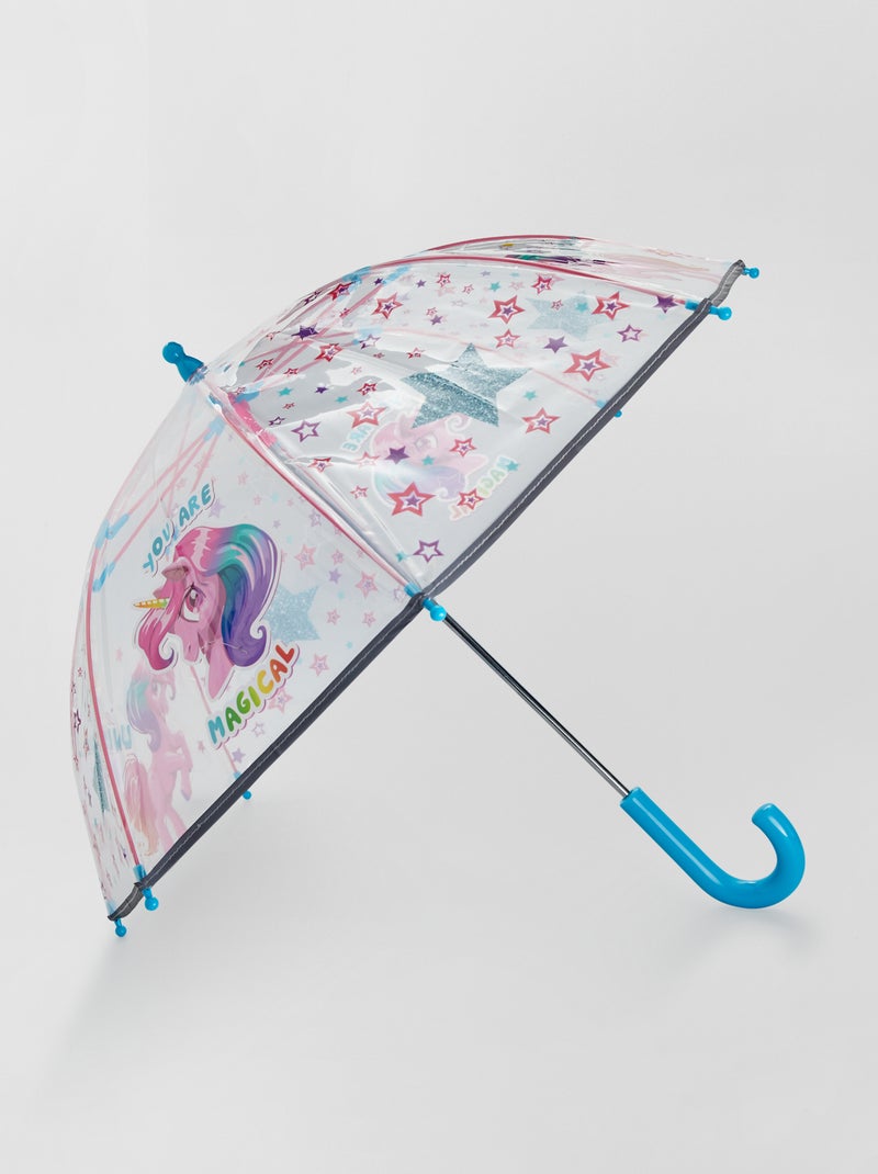Parapluie transparent 'Licorne' Rose/bleu - Kiabi