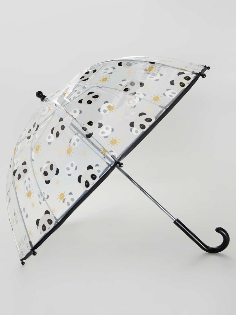 Parapluie transparent 'Panda' noir - Kiabi