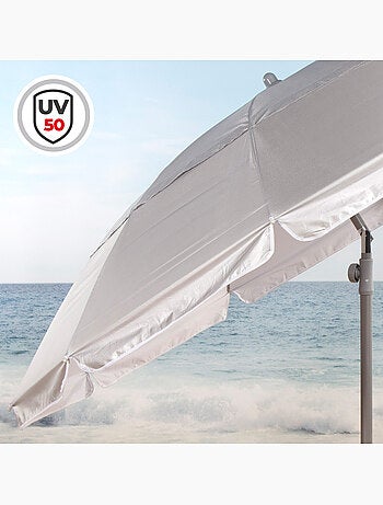 Parasol de plage 10 baleines 220 cm inclinable uv50