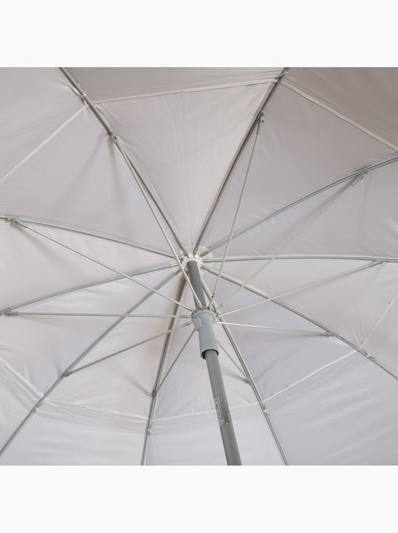 Parasol de plage 10 baleines 220 cm inclinable uv50 Gris - Kiabi