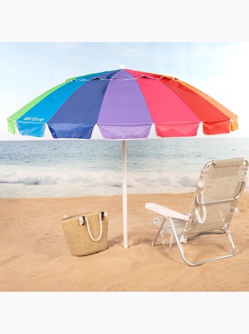 Parasol de plage 16 baleines 200 cm inclinable uv50 - Kiabi