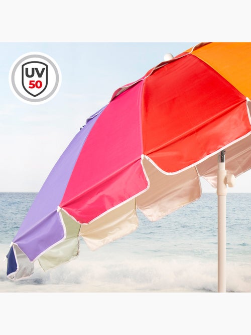 Parasol de plage 16 baleines 200 cm inclinable uv50 - Kiabi