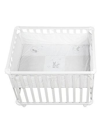 Parc bébé 75 x 100 + tapis imprimé lapin 'fox & bunny' roba
