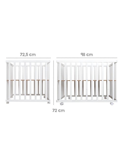 Parc bébé bois + tapis 'adam et eule' et roulettes - roba - Kiabi Parc bébé bois + tapis 'adam et eule' et roulettes - roba - Kiabi
