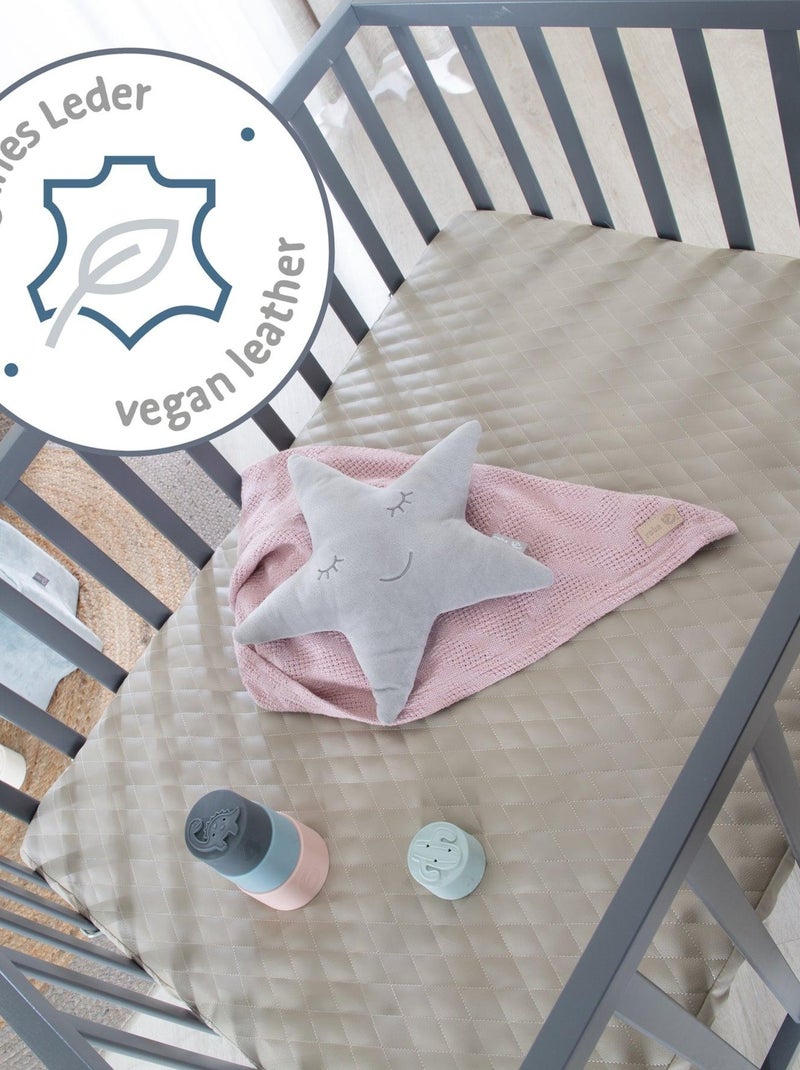 Parc bébé en bois avec tapis matelassé en cuir végan 'Luxe' ROBA Gris Gris anthracite - Kiabi