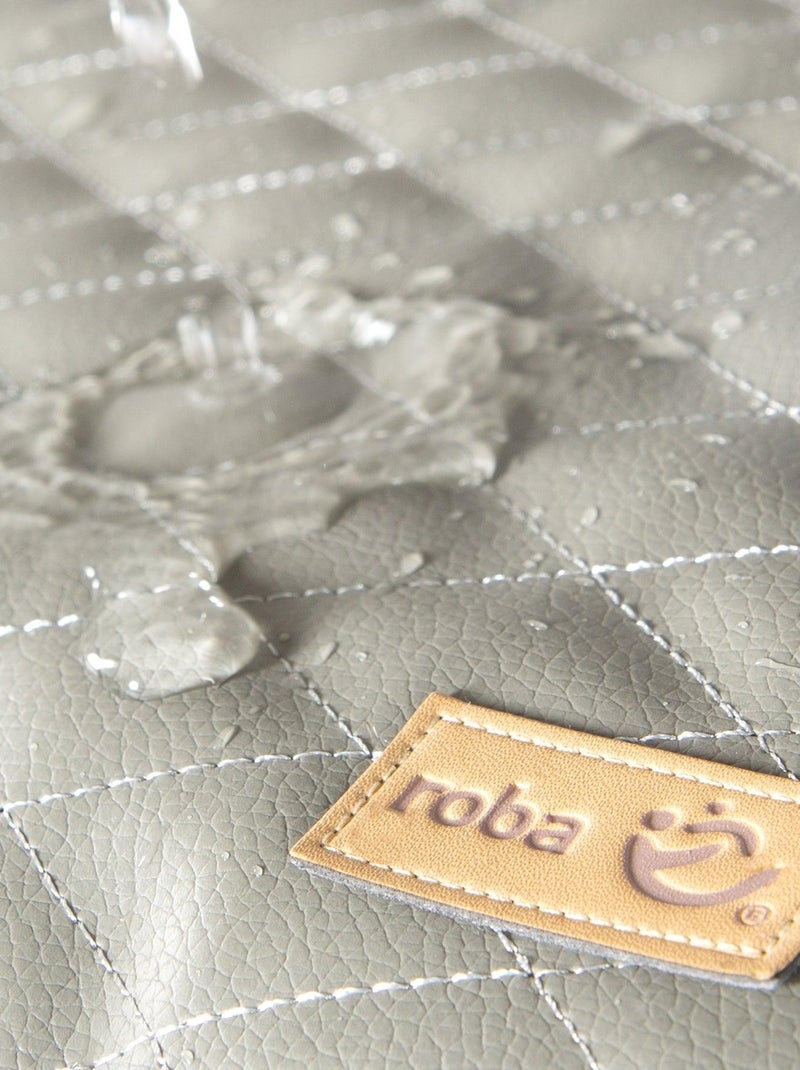 Parc bébé en bois avec tapis matelassé en cuir végan 'Luxe' ROBA Gris Gris anthracite - Kiabi