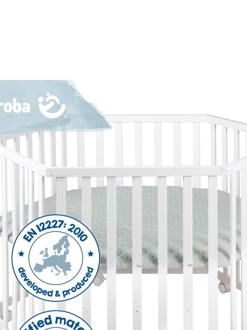 Parc bébé hexagonal en bois réglable avec tapis déperlant 'roba Style' ROBA Blanc - Kiabi