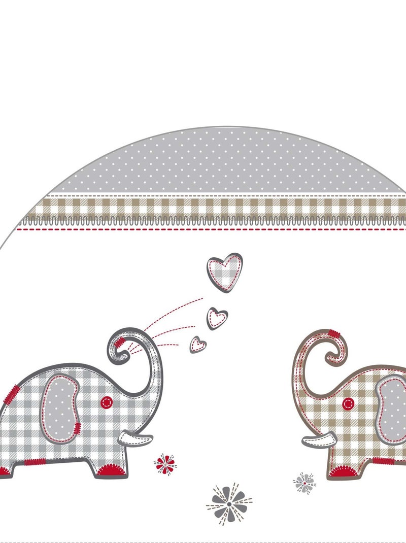 Parc bébé hexagonal en bois + tapis imprimé éléphant 'jumbotwins' ROBA Marron - Kiabi