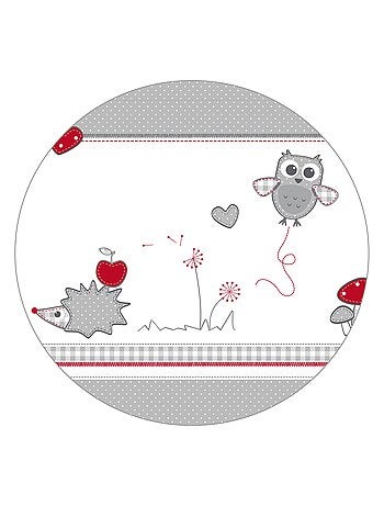 Parc bébé hexagonal en bois + tapis imprimé hibou 'adam & eule' roba