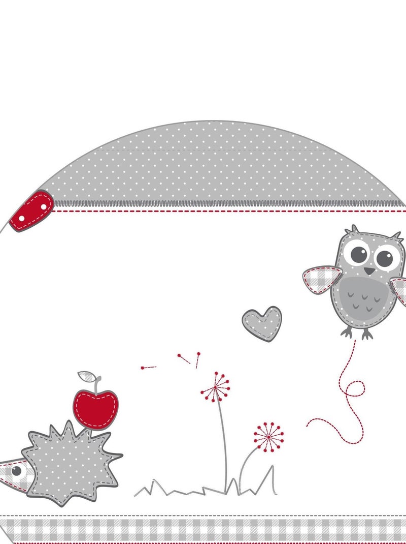 Parc bébé hexagonal en bois + tapis imprimé hibou 'adam & eule' roba Blanc - Kiabi