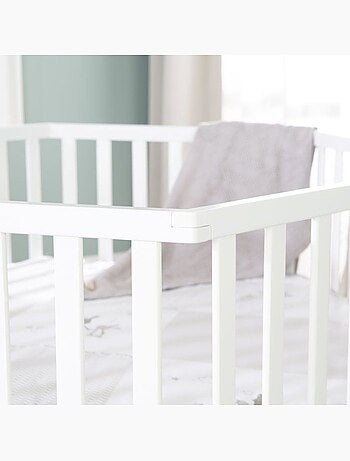 Parc bébé hexagonal en bois + tapis imprimé lapin 'fox & bunny' roba