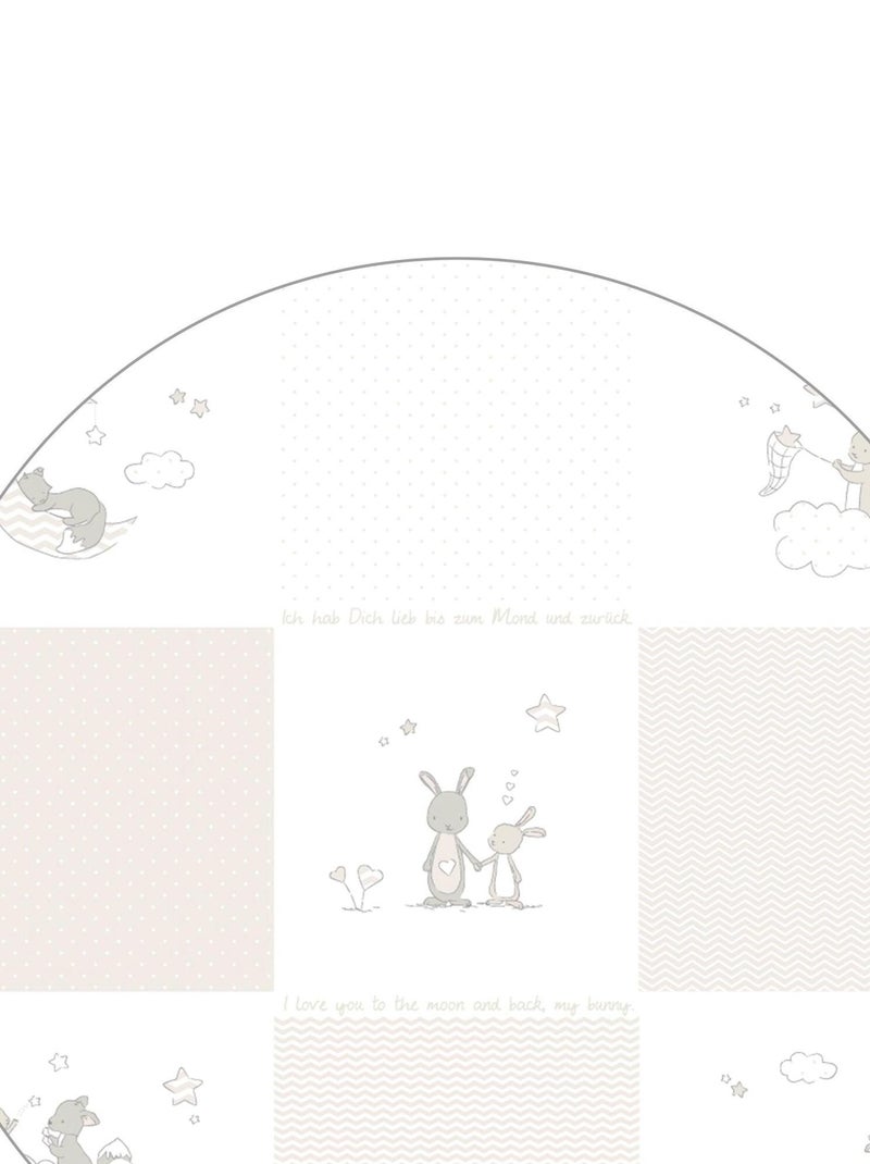 Parc bébé hexagonal en bois + tapis imprimé lapin 'fox & bunny' roba Blanc - Kiabi