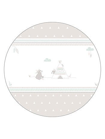 Parc bébé hexagonal en bois + tapis imprimé ourson 'Indibaer' ROBA