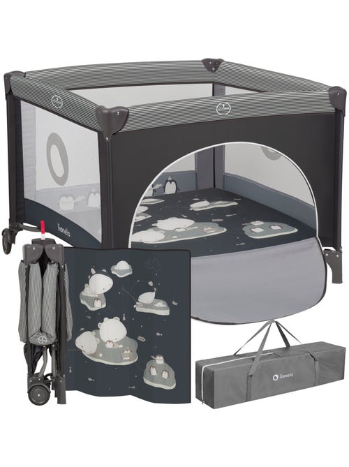 Parc Bébé LIONELO Bonnie - 100x96 cm - Matelas confortable - Roulettes - Sac de transport - Kiabi Parc Bébé LIONELO Bonnie - 100x96 cm - Matelas confortable - Roulettes - Sac de transport - Kiabi