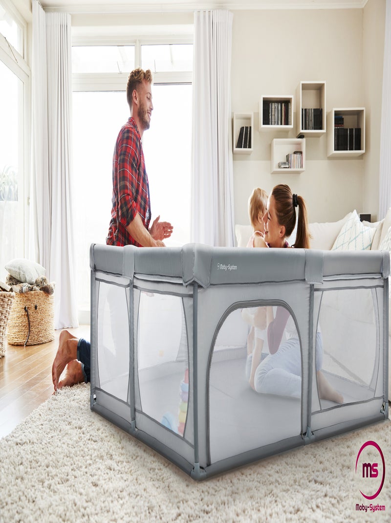 Parc bébé pliable xxl 200x160cm avec sac hypermotion Gris - Kiabi