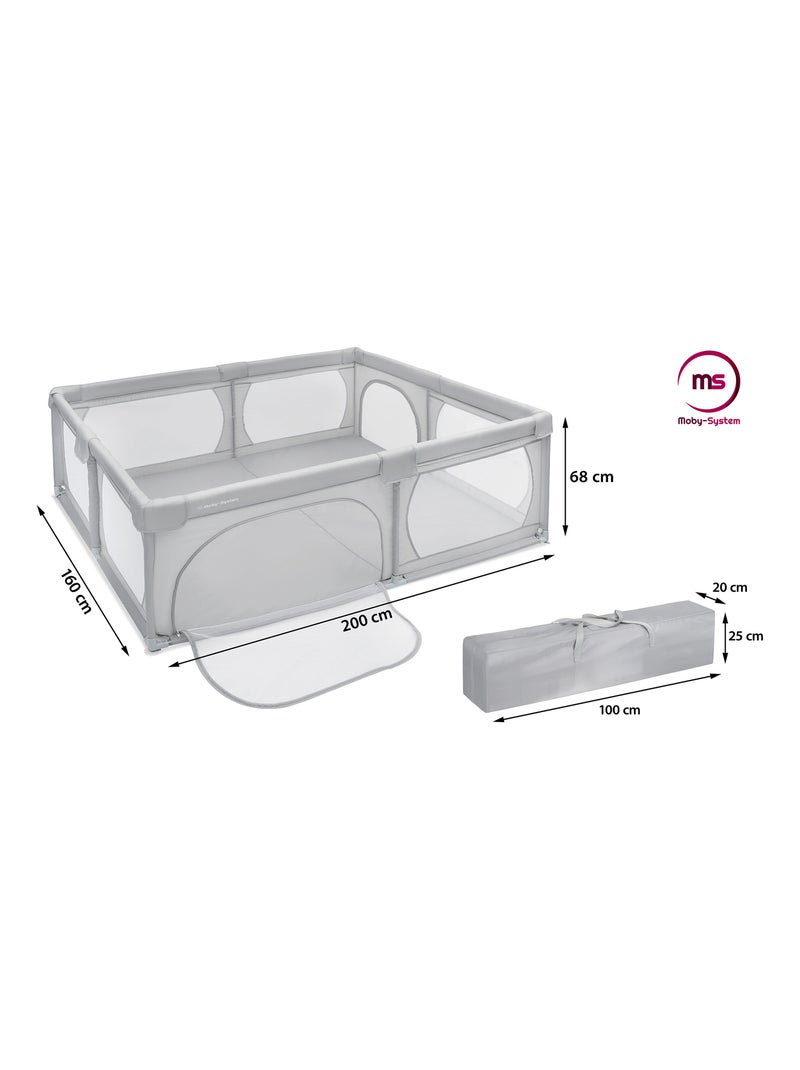 Parc bébé pliable xxl 200x160cm avec sac hypermotion Gris - Kiabi