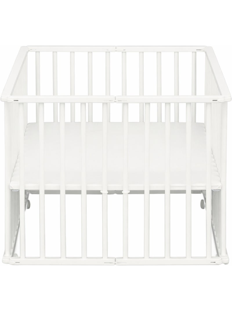 Parc bébé pliant 75x100cm avec roulettes et fond réglable - babyprice Blanc - Kiabi