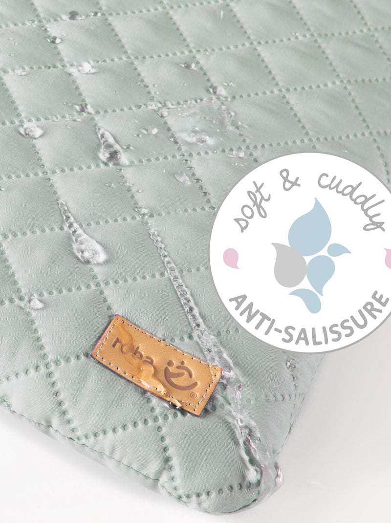 Parc bébé rectangulaire en bois avec tapis déperlant 'Roba Style ROBA' Blanc Vert clair - Kiabi