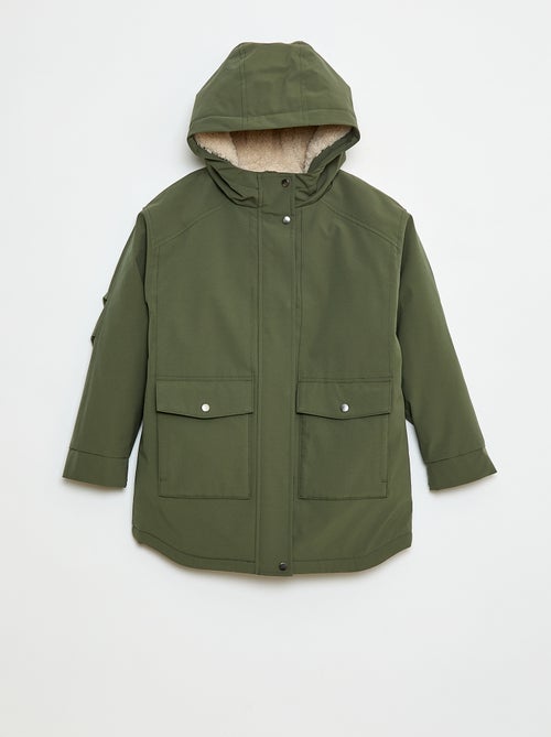 Parka à capuche avec doublure effet moutonnée - Kiabi