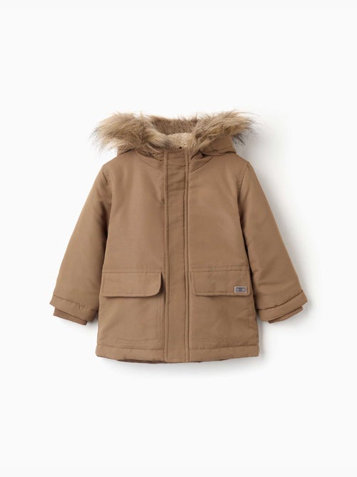 Parka à capuche avec doublure en sherpa - Kiabi