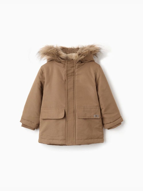 Parka à capuche avec doublure en sherpa - Kiabi