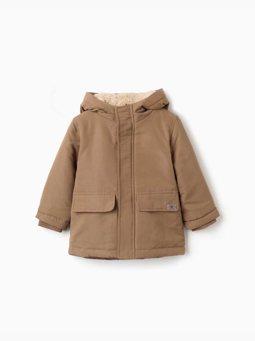 Parka à capuche avec doublure en sherpa - Kiabi