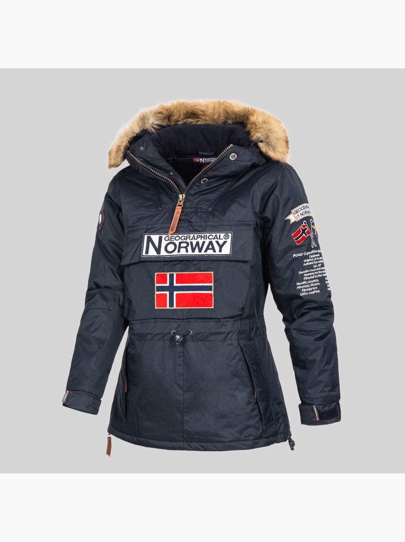Parka à capuche bridget – geographical norway Bleu marine - Kiabi