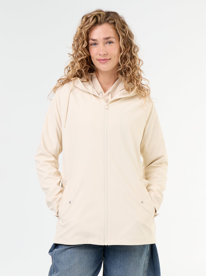 Parka à capuche déperlant Beige - Kiabi