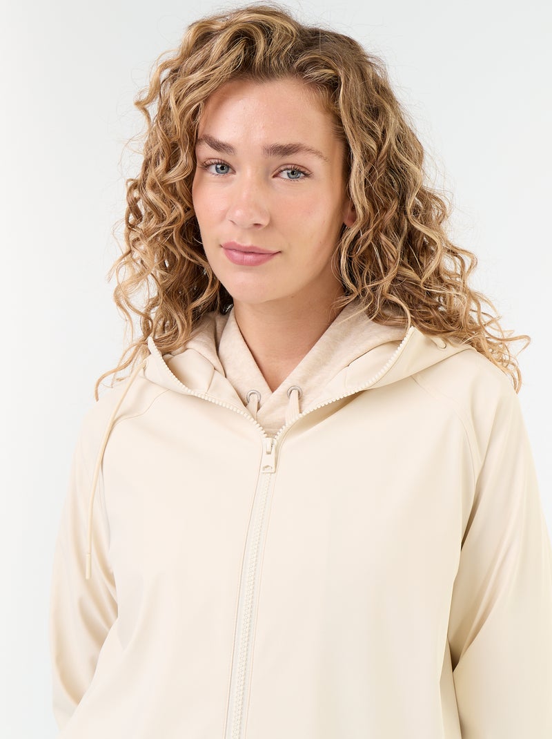 Parka à capuche déperlant Beige - Kiabi