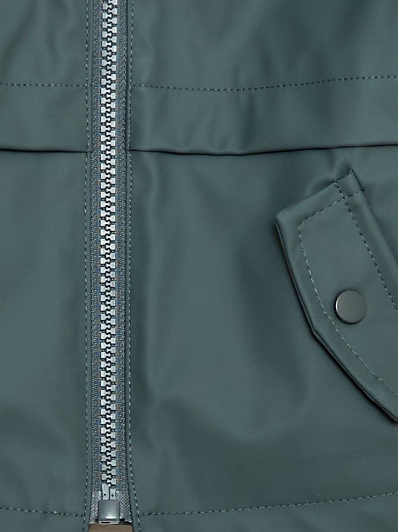 Parka à capuche déperlant Kaki - Kiabi