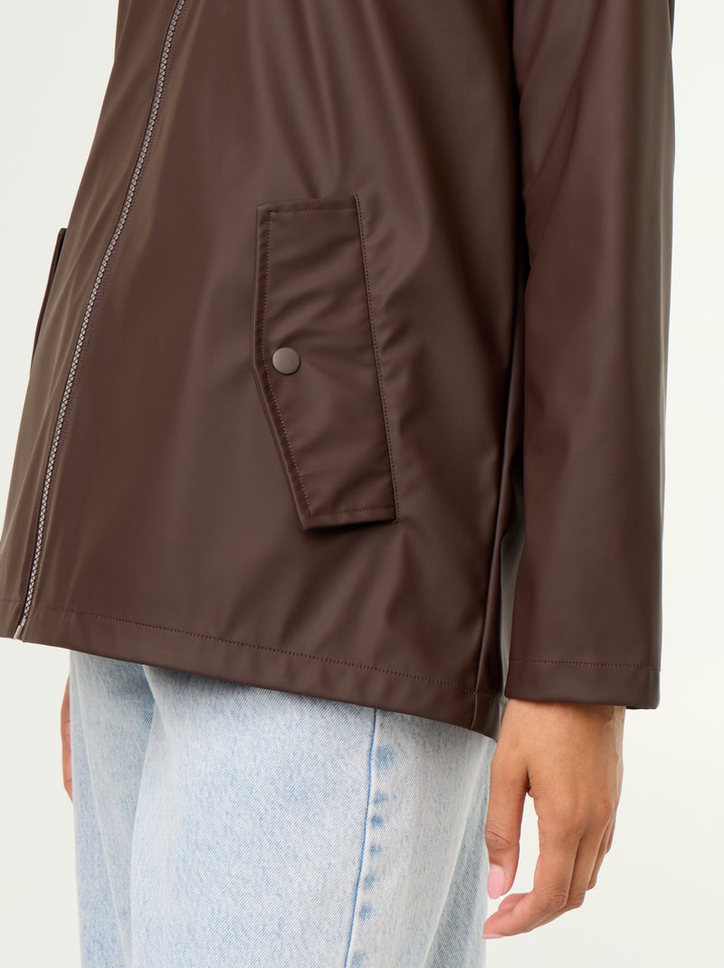 Parka à capuche déperlant Marron - Kiabi