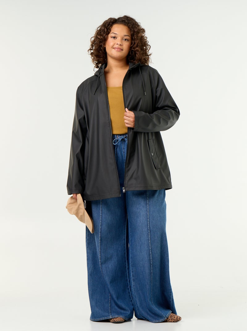 Parka à capuche déperlant Noir - Kiabi