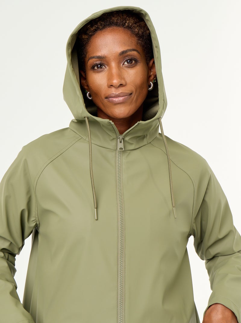 Parka à capuche déperlant Vert - Kiabi