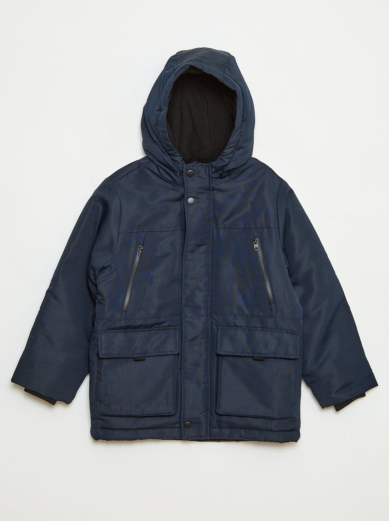 Parka à capuche déperlante Bleu - Kiabi